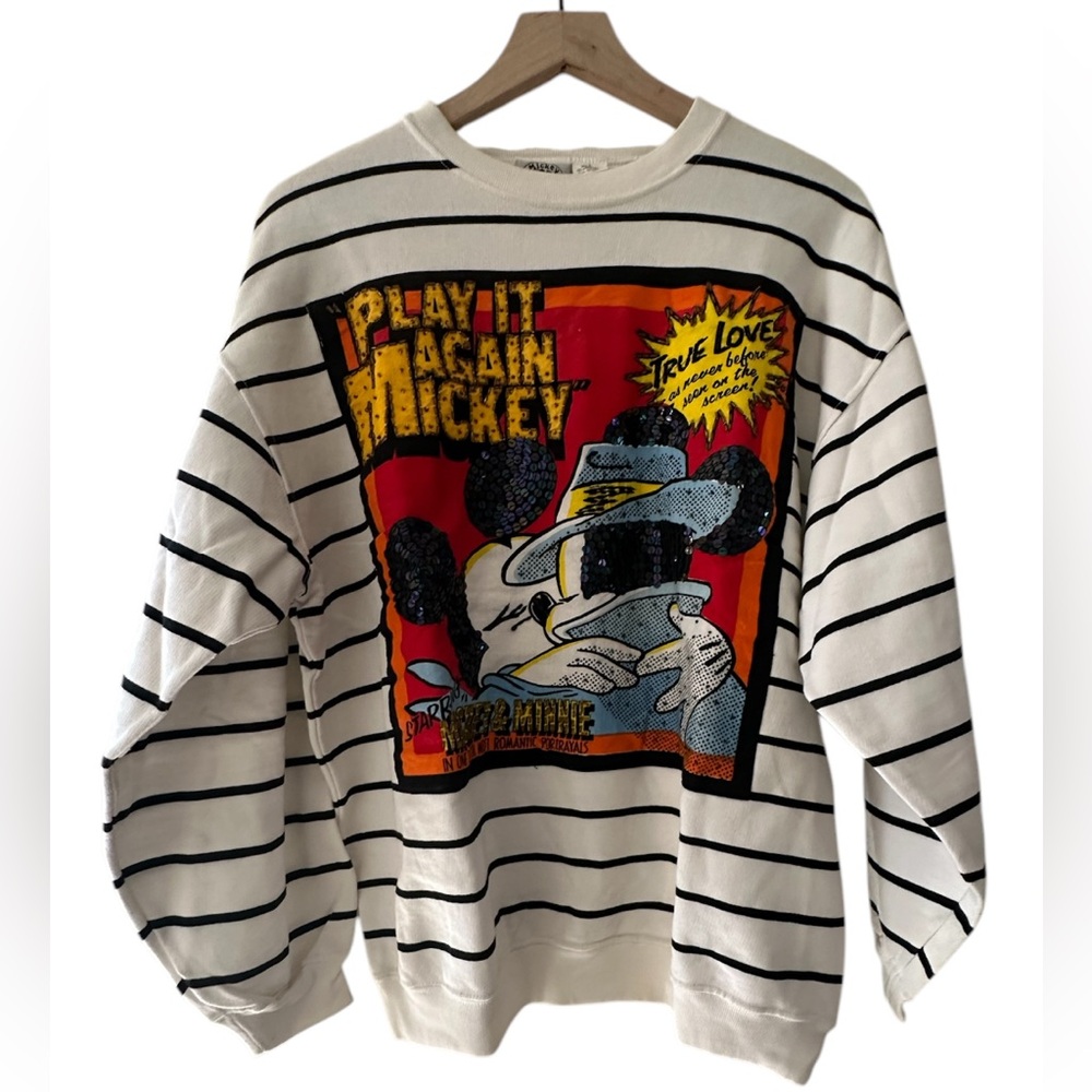 Vintage Mickey & Co Disney JG Hook True Love Sequins Crewneck NWT Size Large